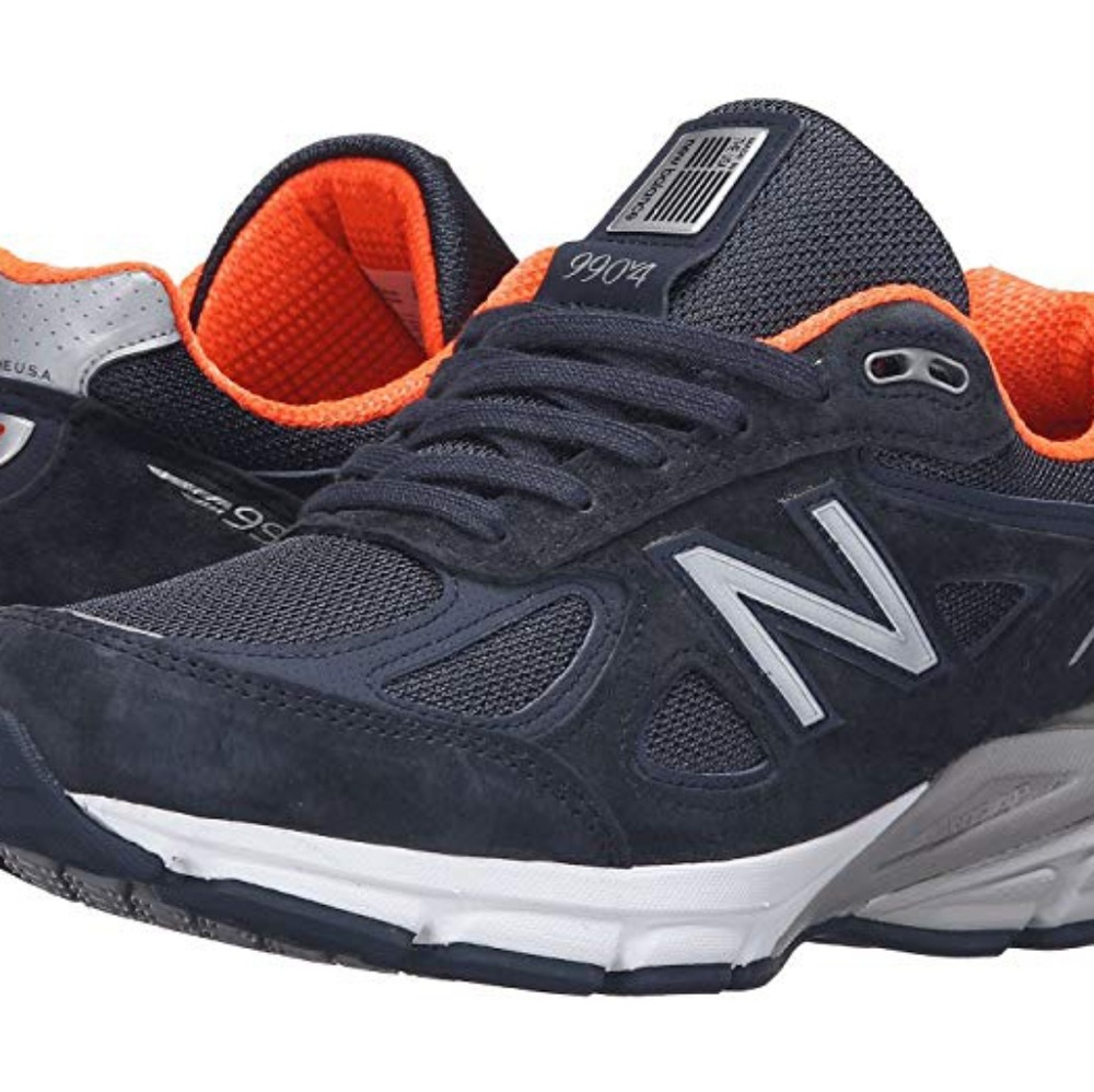 NewBalance 990v4 Navy/Orange - Picture 3 of 5